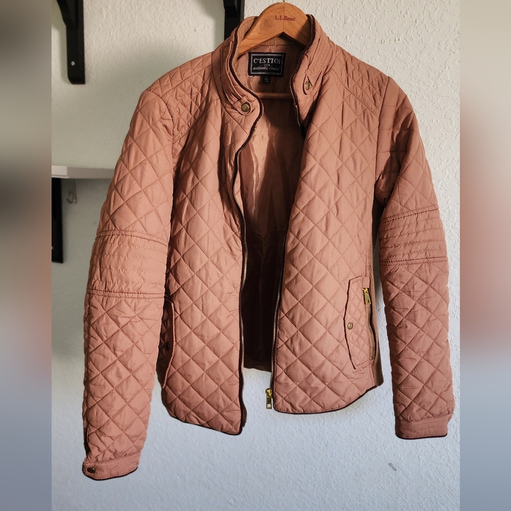 C'est Toi Quilted Tan Women's Jacket